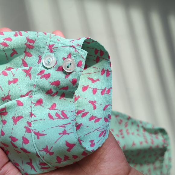 POMELO Pink Birds Print Top Size M. - Picture 8 of 12